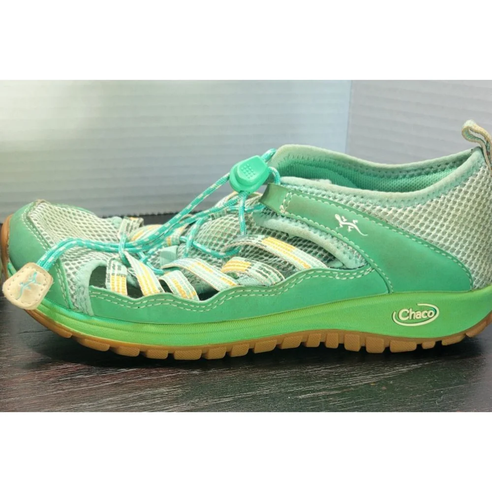 Chaco Outcross Mesh Comfort Slip On Water Shoes Kids Junior 5 Green Orange